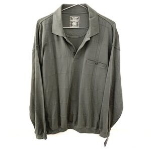 SAFE HARBOR SPORTSWEAR Safe Harbor Long Sleeve Button Down Polo, green